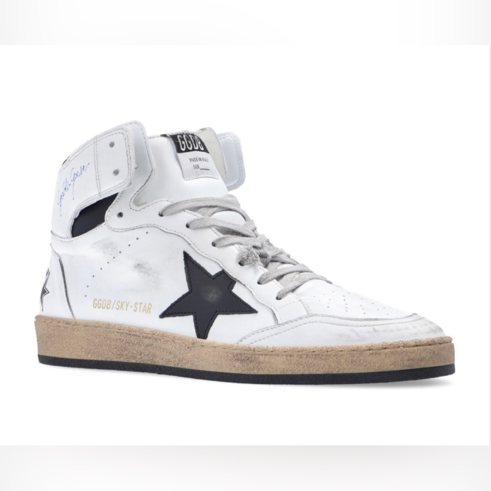 GOLDEN GOOSE Men’s Sky Star High Top Leather Casual Sneakers Size 43/US 10
